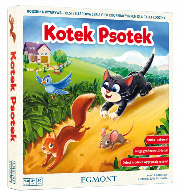 Kotek Psotek Gra Rodzinna Rodzinka Wygrywa Strategiczna 3+ Egmont 007355
