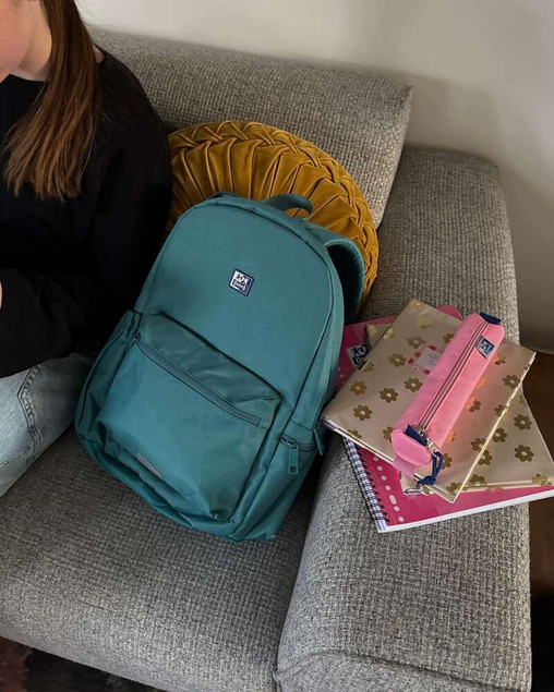 Plecak szkolny Oxford B-You Zielony Petrol 21L z Kieszenią na Laptopa RPET