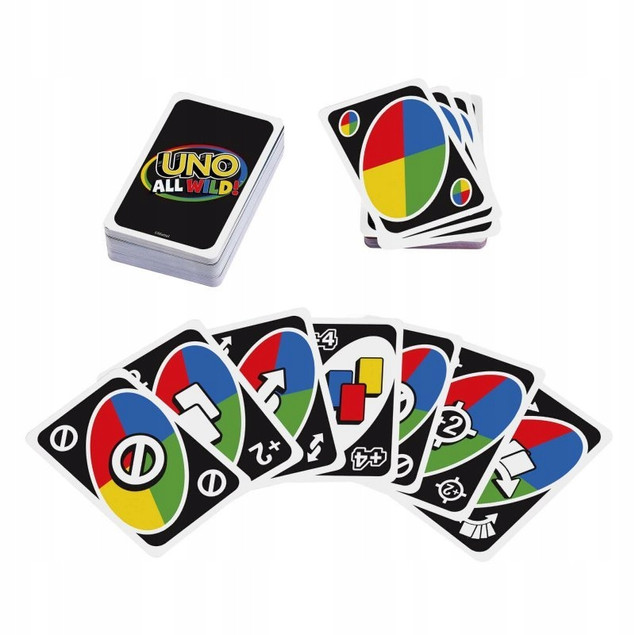 UNO ALL WILD! Dzikie Karty Gra Karciana 7+ Mattel