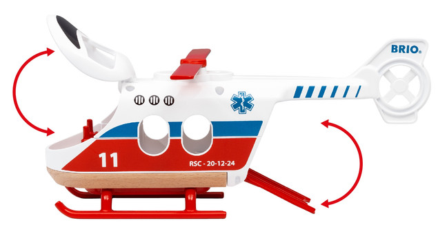 Helikopter ratunkowy Brio wielokolorowy z figurkami i noszami