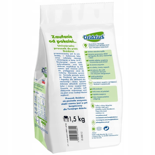 Proszek do prania, ultra delikatny, biel i kolor 3x1,5 kg | Dzidziuś