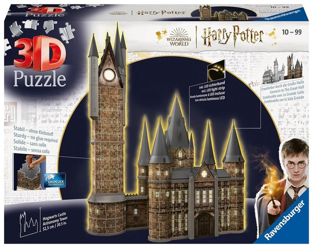 Ravensburger Puzzle 3D Budynki nocą: Zamek Hogwarts Wieża 540 elem.