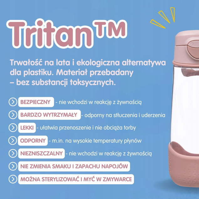 Bidon B.Box dla Dzieci do Szkoły z Ustnikiem Tritan 600 ml Blush Crush