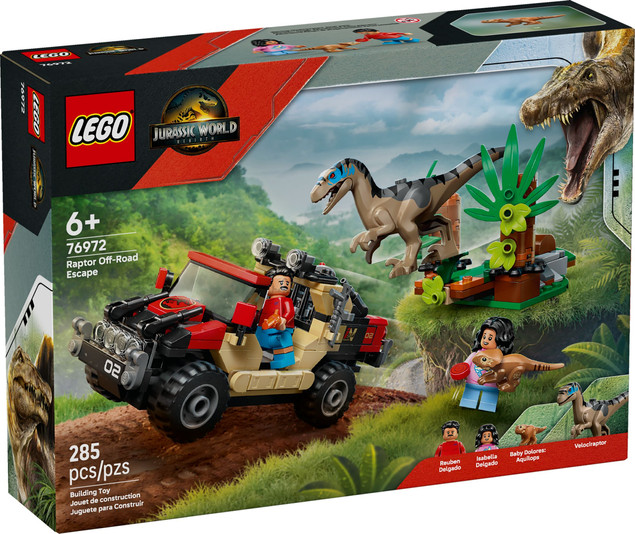 LEGO Jurassic World 76972 Ucieczka Raptora Terenówką - Zestaw Przygodowy