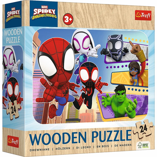 Puzzle Trefl 24 elementów Odważny Spidey i przyjaciele