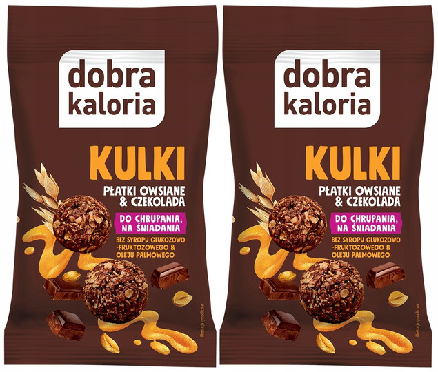 2x Zdrowa Przekąska Kulki Śniadaniowe OWSIANE Z CZEKOLADĄ Dobra Kaloria