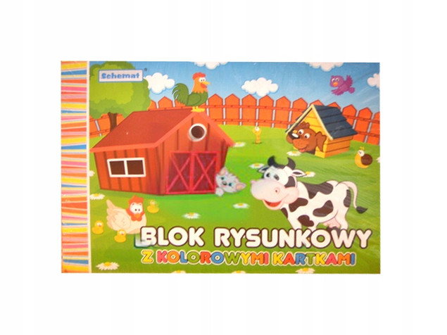 Blok Rysunkowy A4 Schemat z Kolorowymi Kartkami 20 ark. 80g