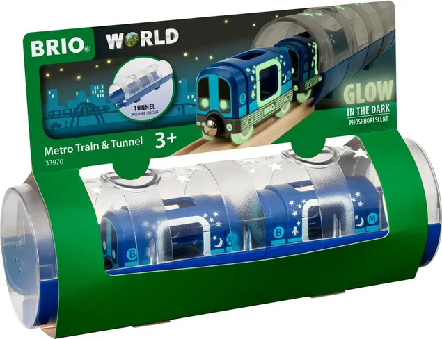 Brio Kolejka zestaw świecący w ciemności Metro z tunelem 33970