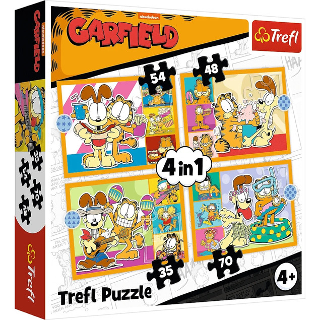 34673 TREFL PUZZLE 4w1 GARFIELD KOCHA LAZANIE