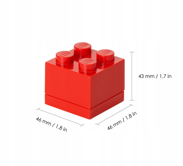 LEGO Mini Box 4 Czerwony 40111730 Pojemnik na Przekąski i Drobiazgi