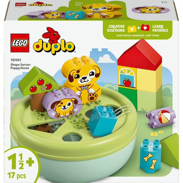 LEGO DUPLO 10441 Sorter Kształtów Domek Piesków – Zabawka Edukacyjna dla Maluchów