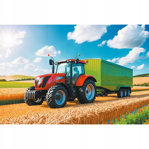 Trefl Puzzle 100 elementów Traktor z przyczepą 16494