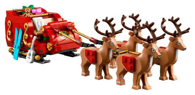 LEGO Iconic 40499 Sanie Świętego Mikołaja z Reniferami i Figurką Mikołaja