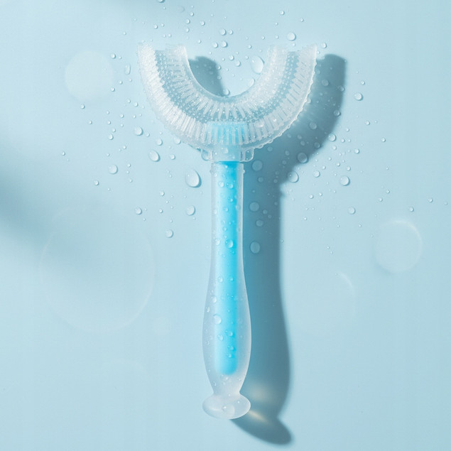 SZCZOTECZKA DO ZĘBÓW DLA DZIECI NIEMOWLĄT 360 W KSZTAŁCIE U SILIKONOWA