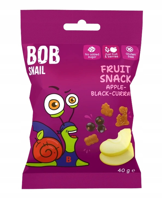 BOB SNAIL Żelki Owocowe JABŁKO CZARNA PORZECZKA Bez Dodatku Cukru 40g