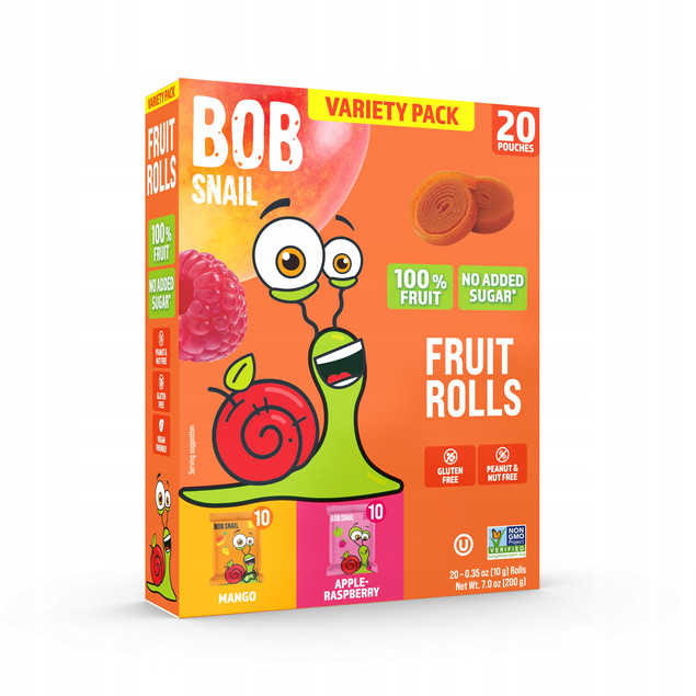 Bob Snail Mix 200g Zdrowe Owocowe Rollsy Mango, Jabłko-Malina 20 Sztuk