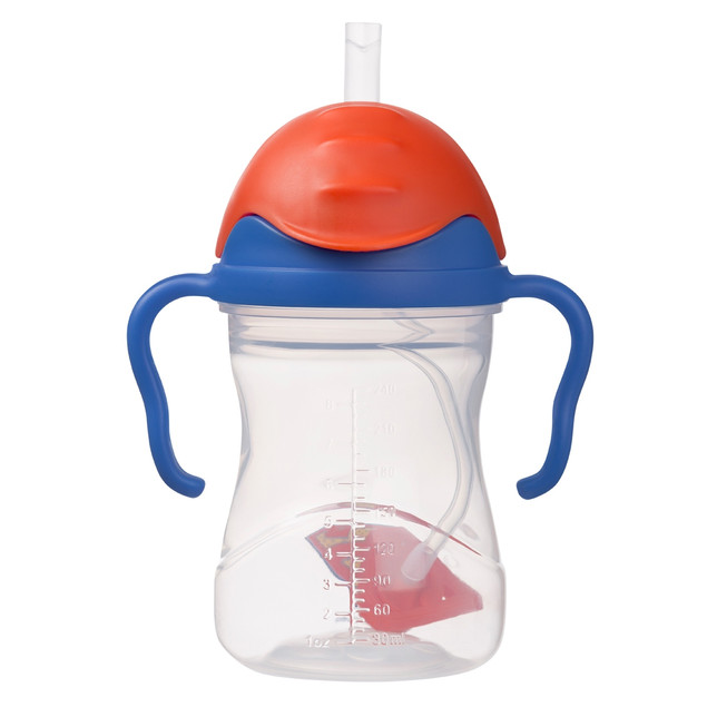 B.box Kubek ze Słomką 240 ml Superman – Niekapek z Obciążoną Słomką