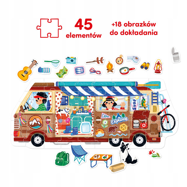 CzuCzu Moto puzzle Kamper 40 el. Edukacyjne Dzieci 3+ 4+