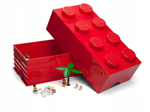 LEGO Pojemnik Duży Klocek Ósemka Czerwony – Organizer