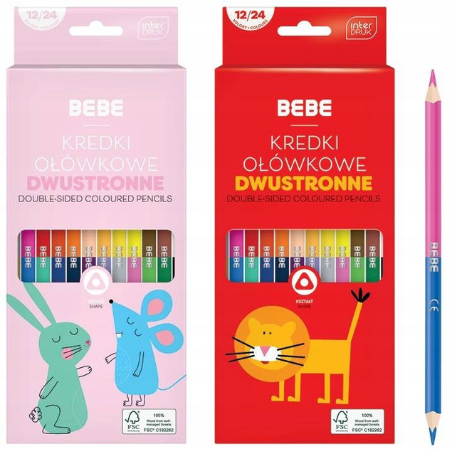 Kredki ołówkowe dwustronne BB Kids 12/24 kol.
