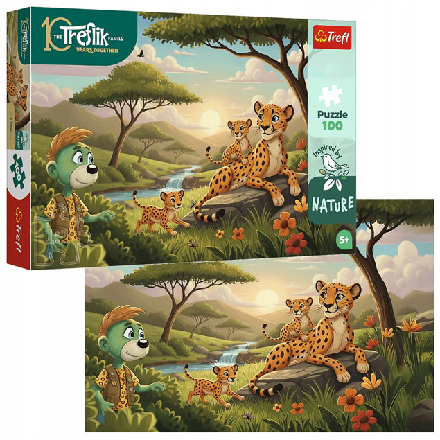 Puzzle Trefl 100 elementów GEPARDY INSPIRED BY NATURE