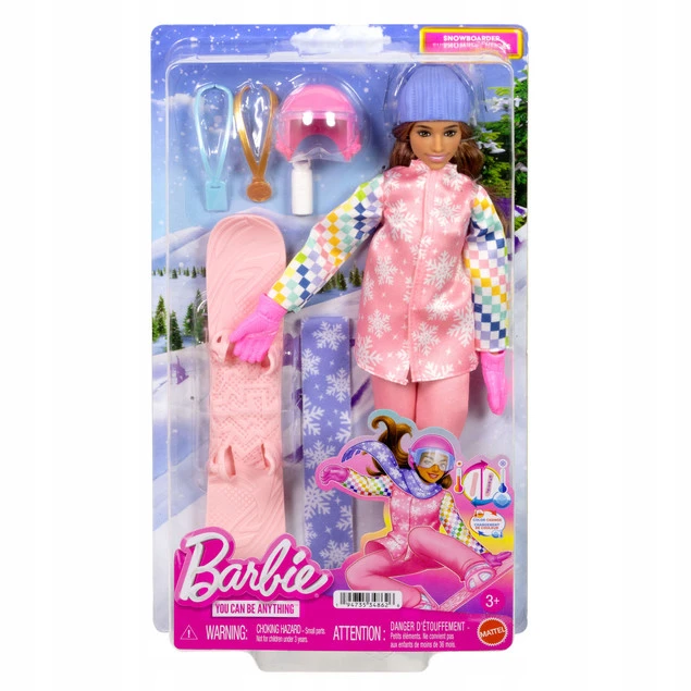 Barbie Careers Snowboardzistka, różowa - pełna sylwetka