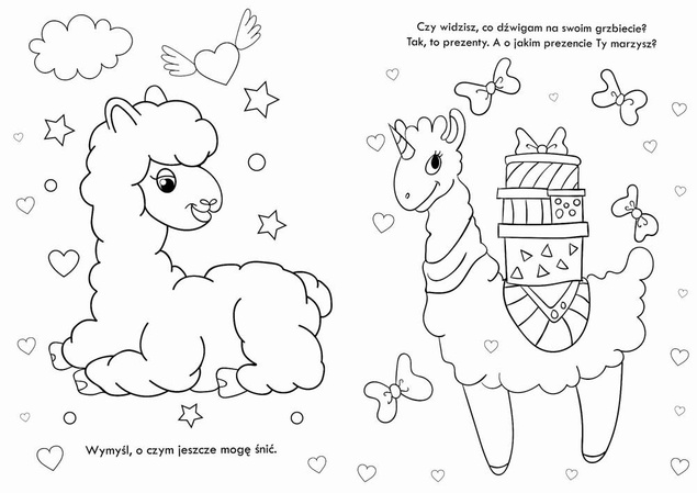 Books and Fun Kolorowanka z naklejkami - Lamorożce i Lamy
