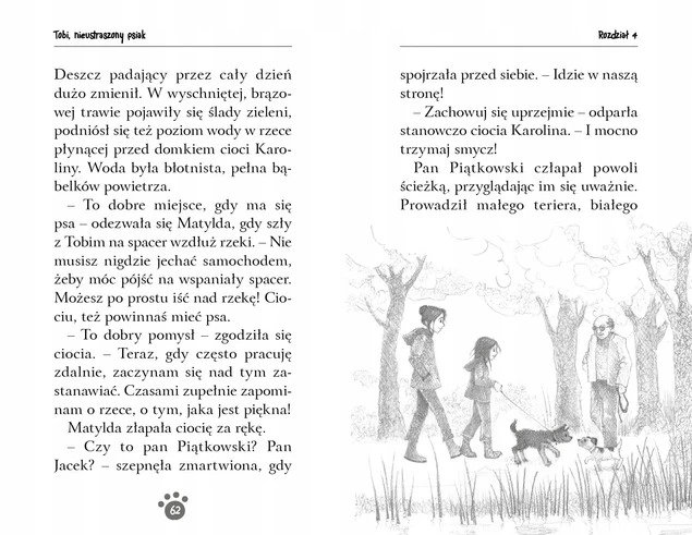 Strona z ilustracją z książki Zaopiekuj się mną Tobi