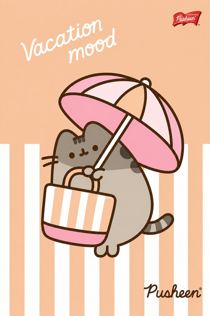 Notatnik A4 Pusheen 32 kartki, linia dwukolorowa