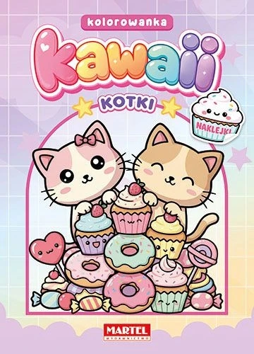 Kotki Kawaii. Kolorowanka z naklejkami Wiktoria Kohnke