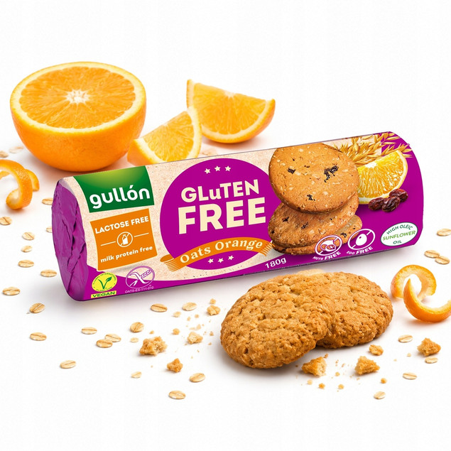 Ciastka owsiane z pomarańczą bez glutenu 180g GULLON