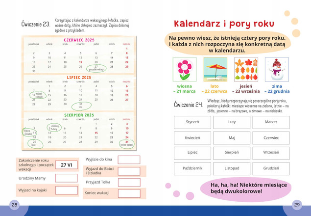 Matematyka Klasa 1-3: Czas i Kalendarz. Mądry Uczeń. Tamara Malska