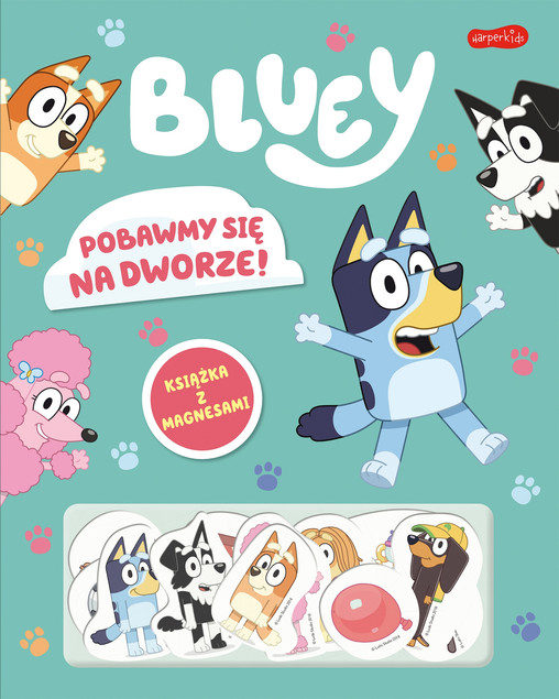 BLUEY Pobawmy Się Na Dworze! Książka Z Magnesami 3+ HarperKids
