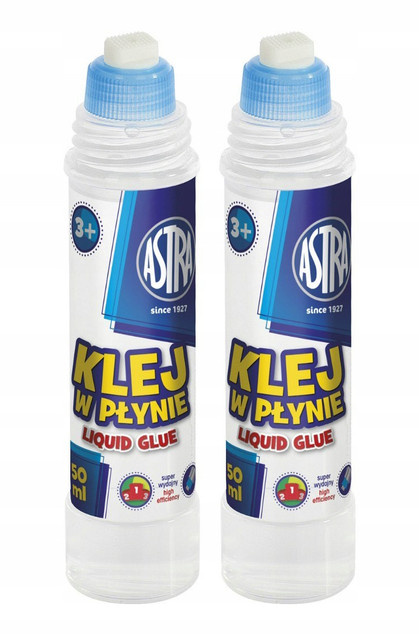 Klej Szkolny W Płynie Biurowy Mocny Przezroczysty 50ml 3+ Astra x2