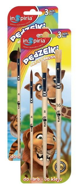 PĘDZELKI PĘDZLE DO FARB 3 SZT INSPIRIA          