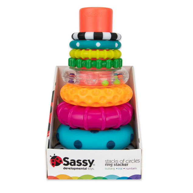 Sassy Piramidka Sensoryczna Wielokolorowa 6m+ Plastikowa 80758