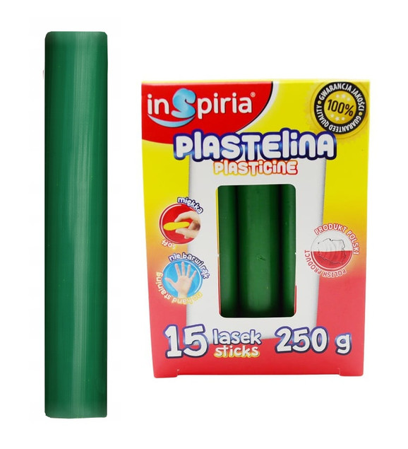 Plastelina CIEMNY ZIELONY 15 Lasek Szkolna Plastyczna 250g Inspiria 9905