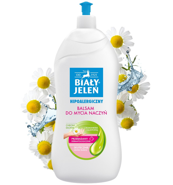 Balsam do mycia naczyń, hipoalergiczny z rumiankiem 1 L | Biały Jeleń