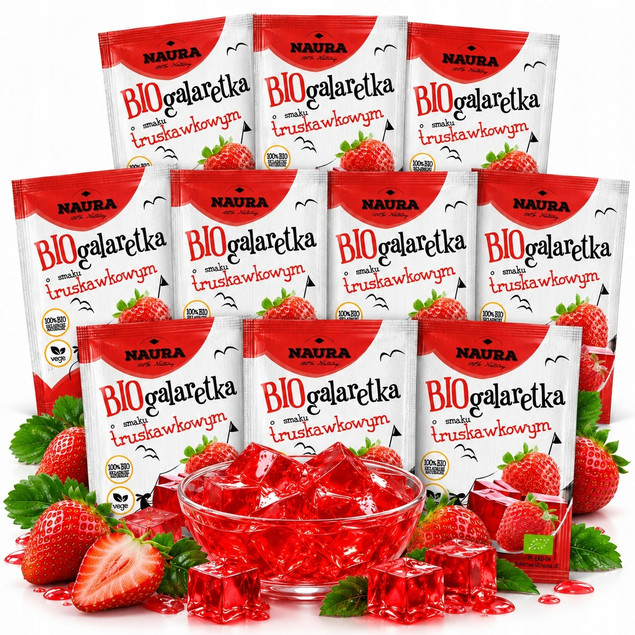 Naura BIO Naturalna Wege Galaretka Truskawkowa x10