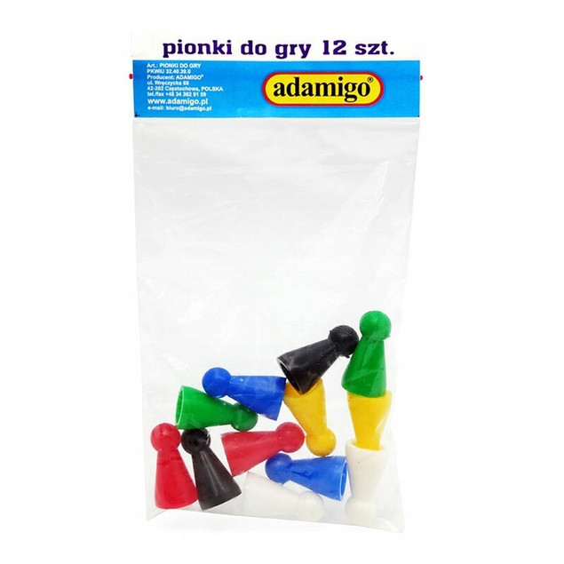 Pionki do gry 12 szt. 6 kolorów 3+ Adamigo