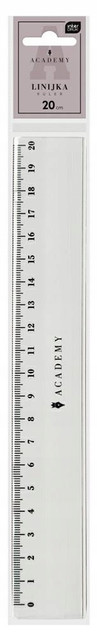 Linijka Plastikowa 20cm Transparentna Academy Interdruk