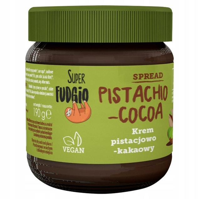 SUPER FUDGIO Wegański krem pistacjowo kakaowy 190 g