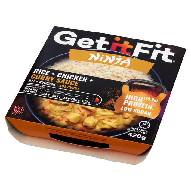 Get It Fit Ryż z Kurczakiem Curry Wysokobiałkowe Danie Gotowe 420g