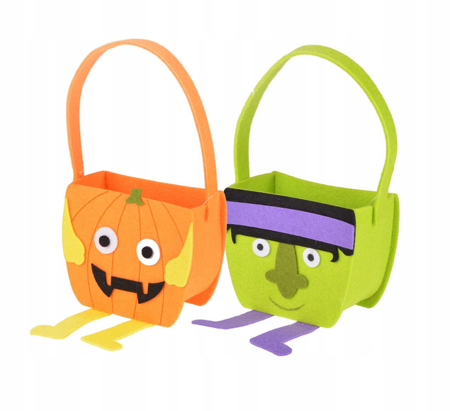 Halloweenowy koszyczek Potworek na słodkości