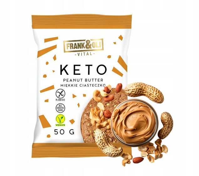 Ciastka Keto Masło Orzechowe Frank & Oli 50g