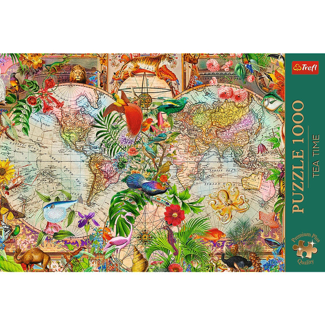 Puzzle Trefl 1000 elementów papier Antyczna mapa świata