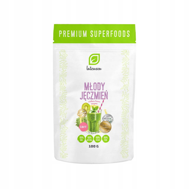 Zielony jęczmień Intenson proszek 100 g raw wegański superfood