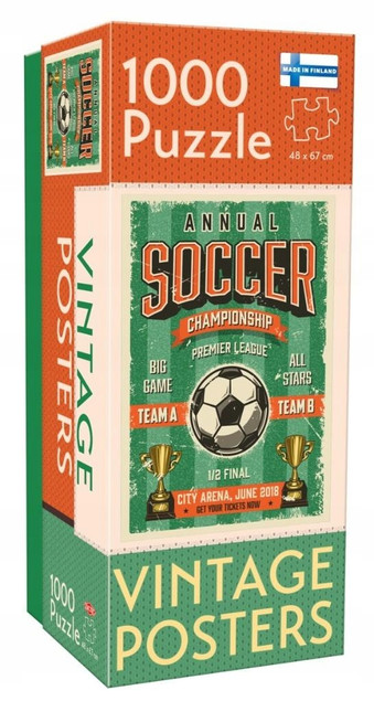 Puzzle 1000 Tactic Vintage Soccer Championship Retro Plakat Piłka Nożna