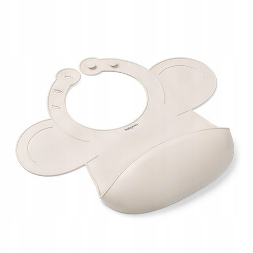 Śliniak silikonowy Babyono beżowy 30×28 cm