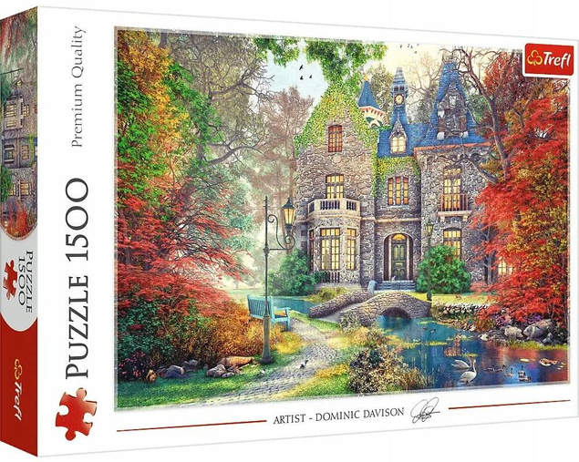 Puzzle 1500 Układanka JESIEŃ Dworek Natura KRAJOBRAZ Obraz 12+ Trefl 26213